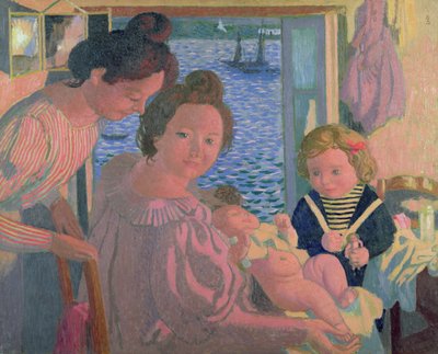 Moederschap in Pouldu, avond door Maurice Denis